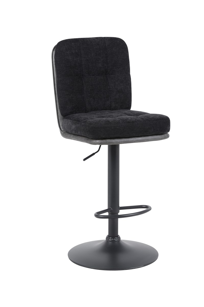Barhocker - drehbar, höhenverstellbar, Microfaser, Schwarz, Vintage Anthrazit