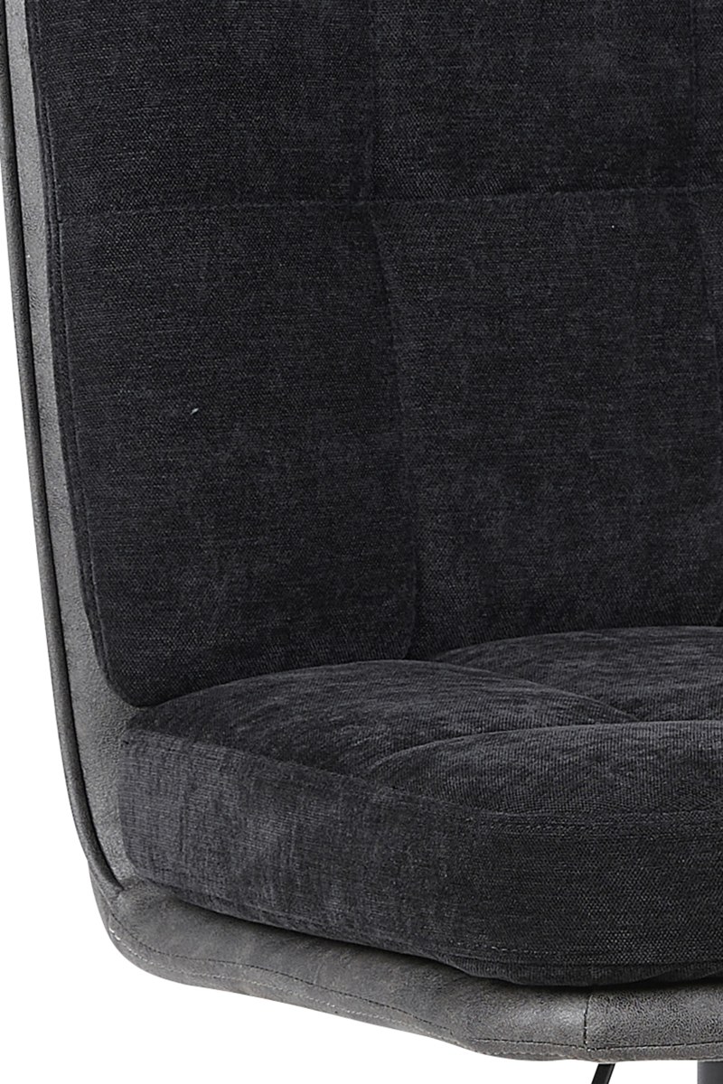 Barhocker - drehbar, höhenverstellbar, Microfaser, Schwarz, Vintage Anthrazit