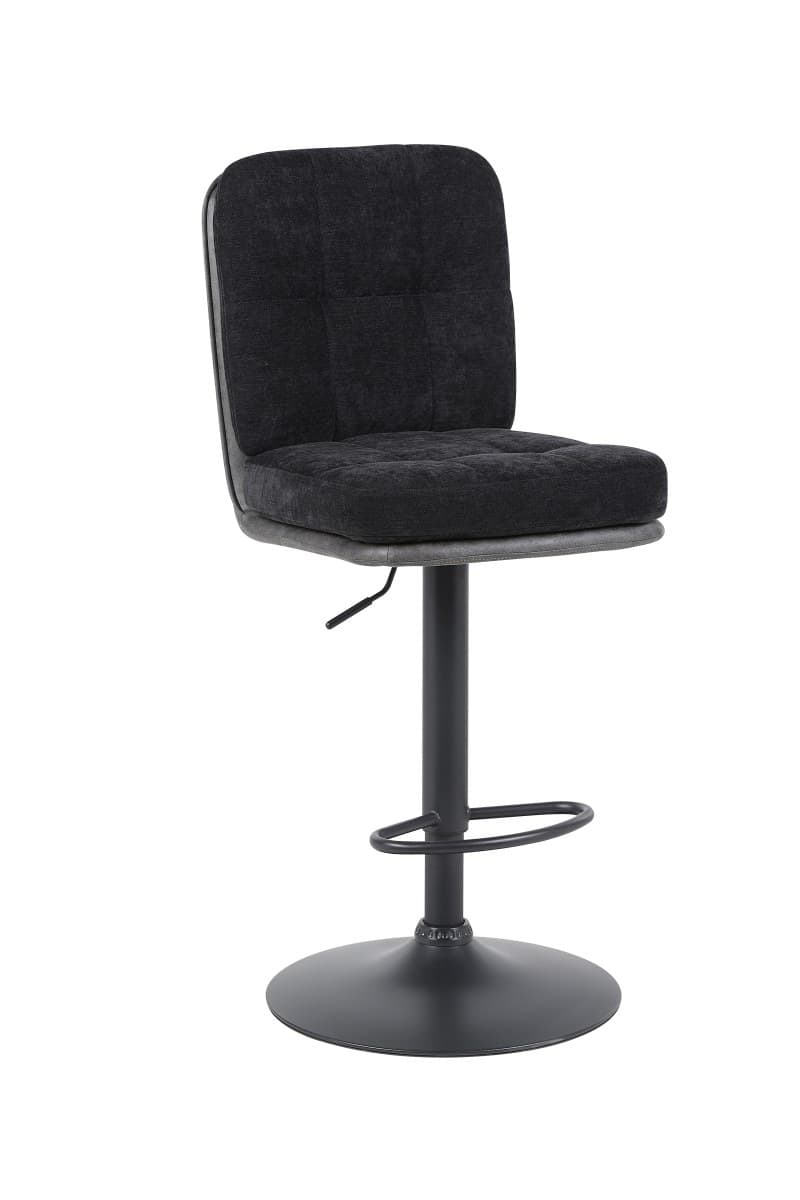 Barhocker - drehbar, höhenverstellbar, Microfaser, Schwarz, Vintage Anthrazit
