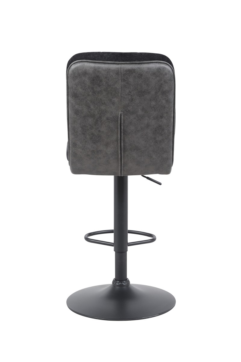 Barhocker - drehbar, höhenverstellbar, Microfaser, Schwarz, Vintage Anthrazit