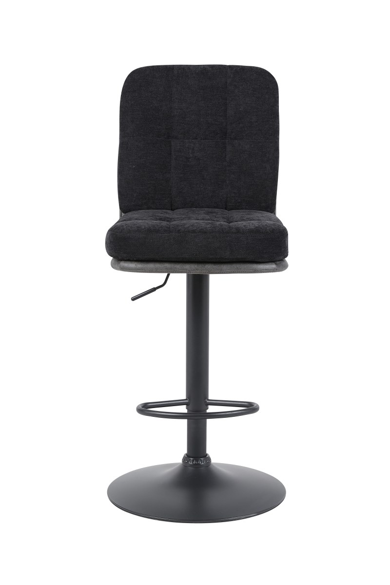 Barhocker - drehbar, höhenverstellbar, Microfaser, Schwarz, Vintage Anthrazit