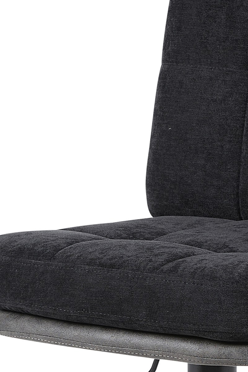 Barhocker - drehbar, höhenverstellbar, Microfaser, Schwarz, Vintage Anthrazit