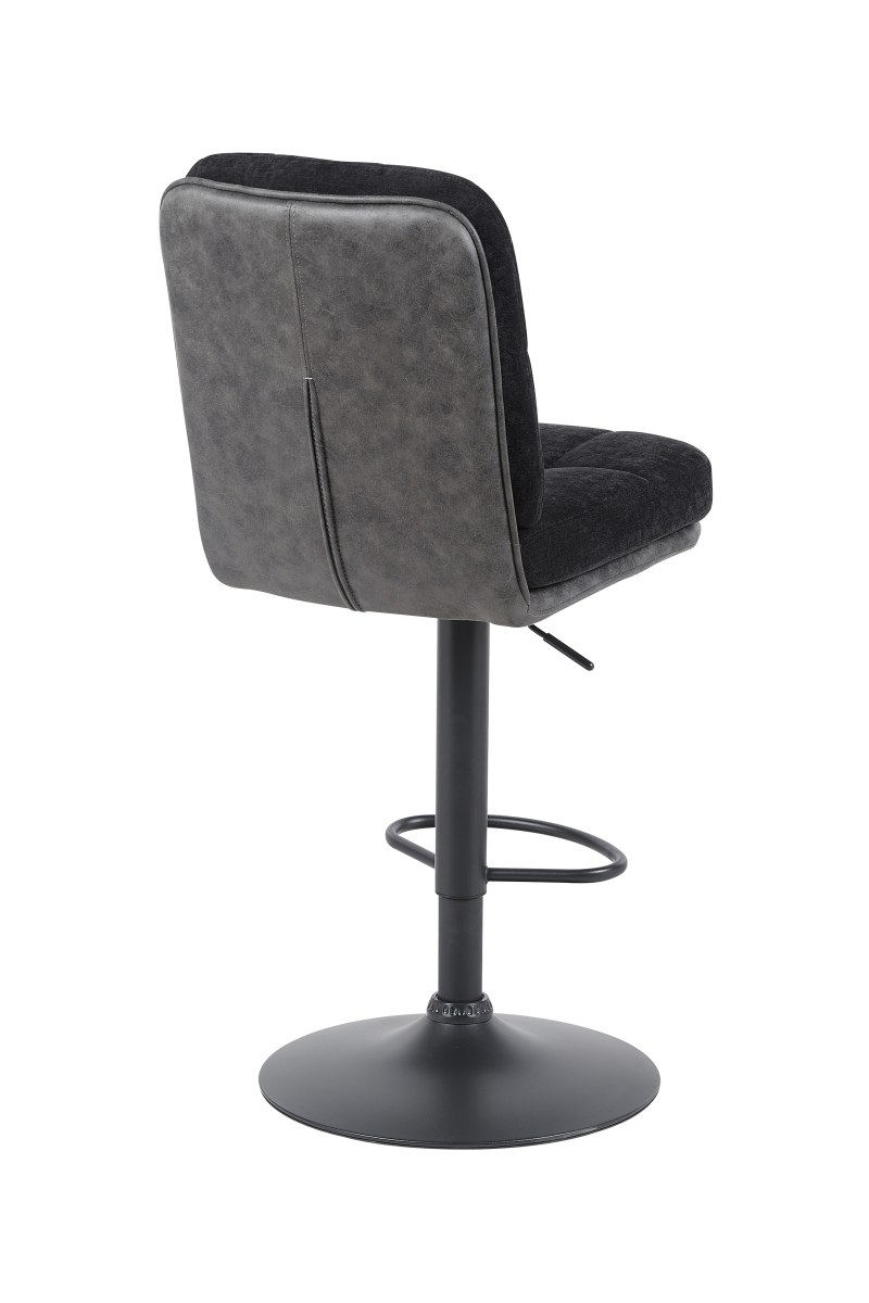 Barhocker - drehbar, höhenverstellbar, Microfaser, Schwarz, Vintage Anthrazit