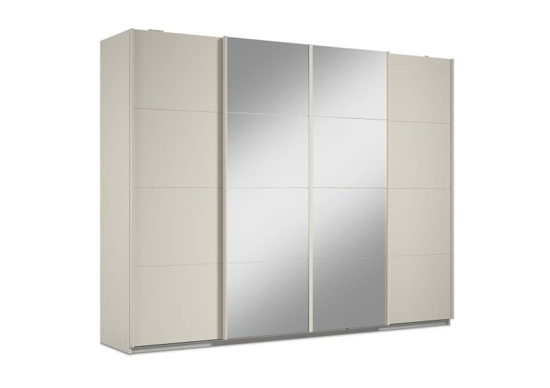 Schwebetürenschrank RIKK- B ca. 271 cm, Champagner, Spiegel
