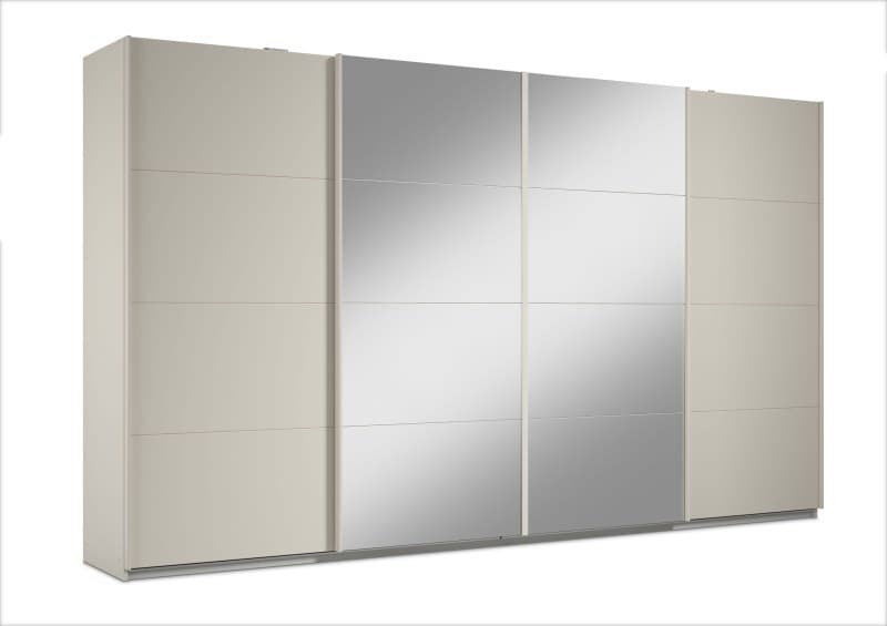 Schwebetürenschrank RIKK- B ca. 361 cm, Champagner, Spiegel