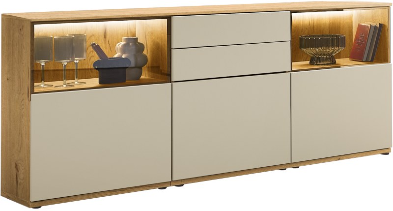 Sideboard - Risseiche, Sandbeige
