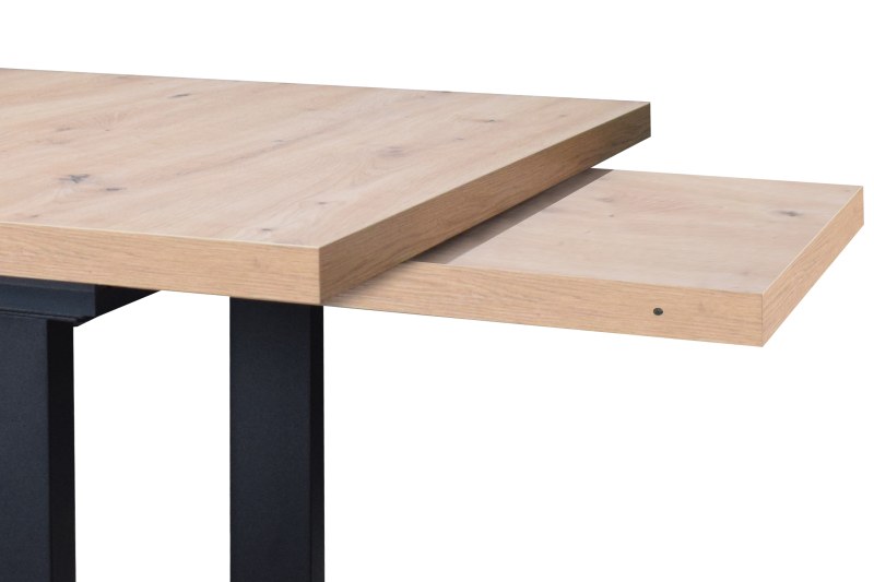 Esstisch - ausziehbar, LB ca. 140x90 cm, Weiß, Schwarz