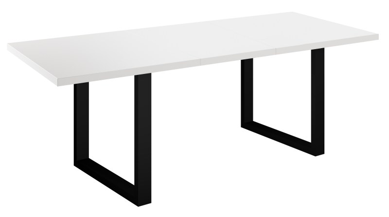 Esstisch - ausziehbar, LB ca. 140x90 cm, Weiß, Schwarz