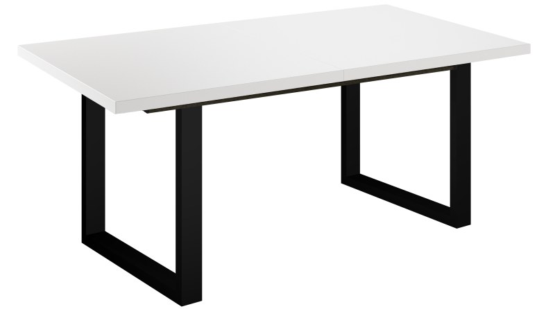 Esstisch - ausziehbar, LB ca. 140x90 cm, Weiß, Schwarz