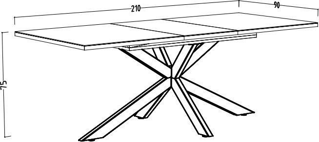 Esstisch - ausziehbar, LB ca. 160x90 cm, Kaschmir, Schwarz