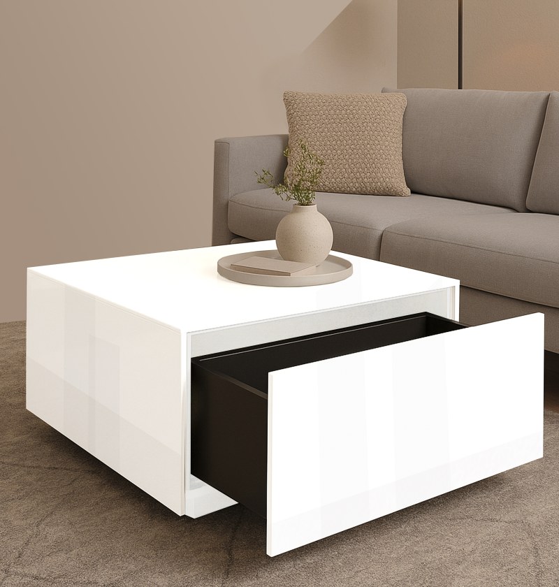Couchtisch - LB ca. 75x75 cm, Weiß