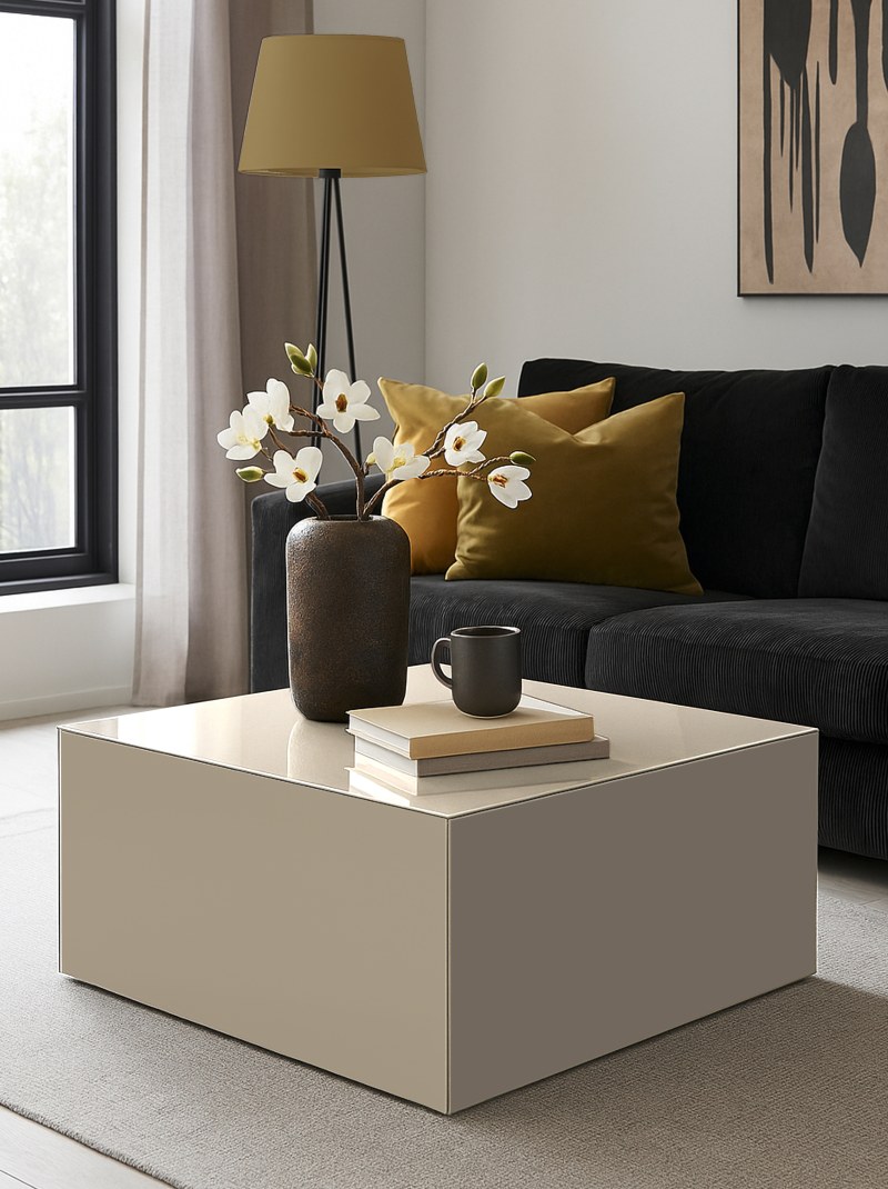 Couchtisch - LB ca. 75x75 cm, Taupe