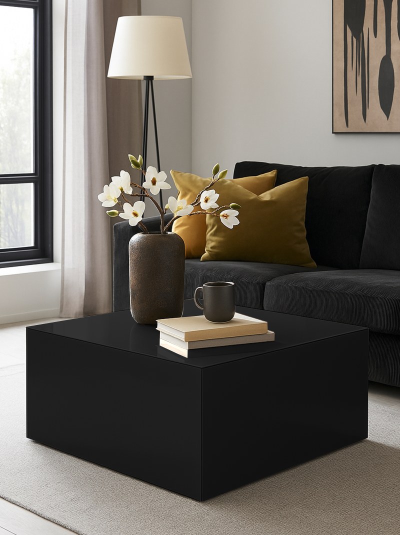 Couchtisch - LB ca. 75x75 cm, Schwarz