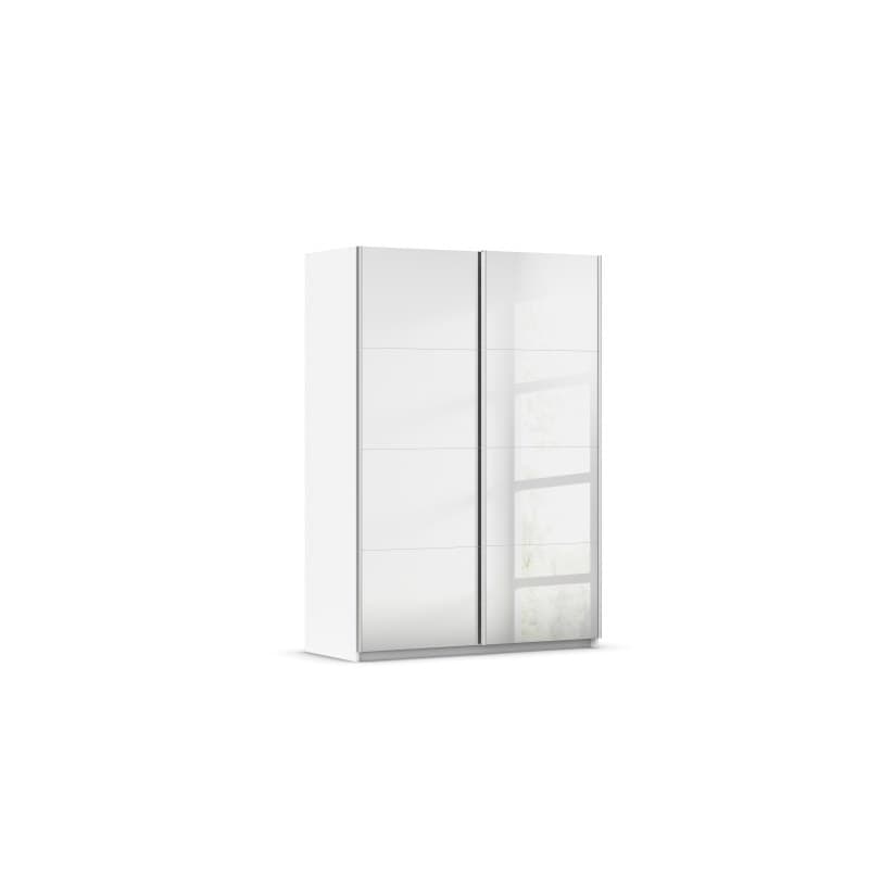 Schwebetürenschrank RUBITO- B ca. 136 cm, Weiß, Spiegel