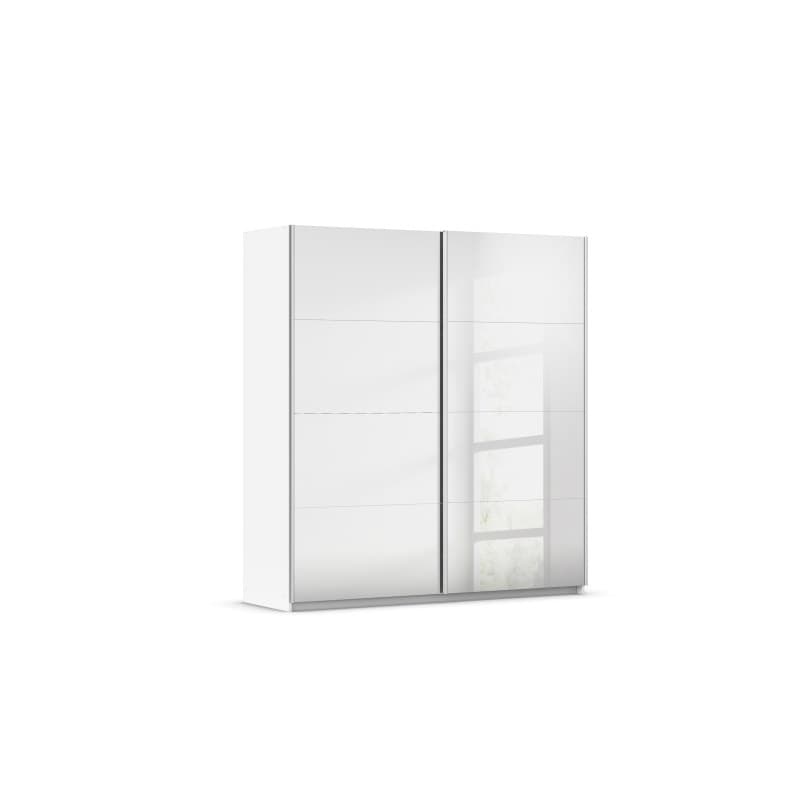 Schwebetürenschrank RUBITO- B ca. 181 cm, Weiß, Spiegel