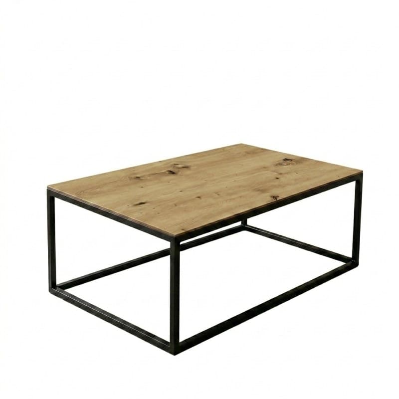 Couchtisch - LB ca. 100x60 cm, Asteiche, Schwarz