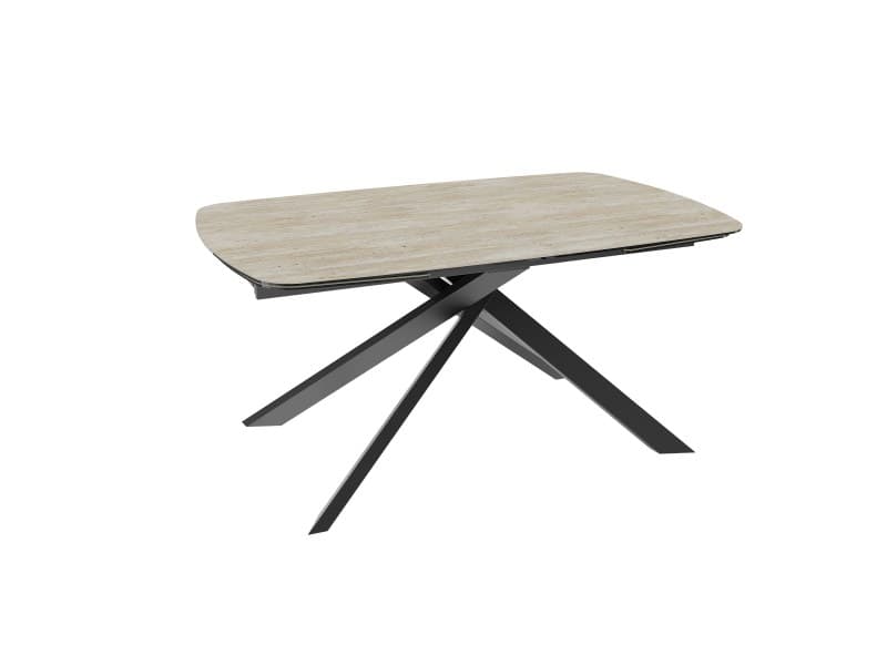 Esstisch - ausziehbar, LB ca. 160-240x100 cm, Keramik, Travertin
