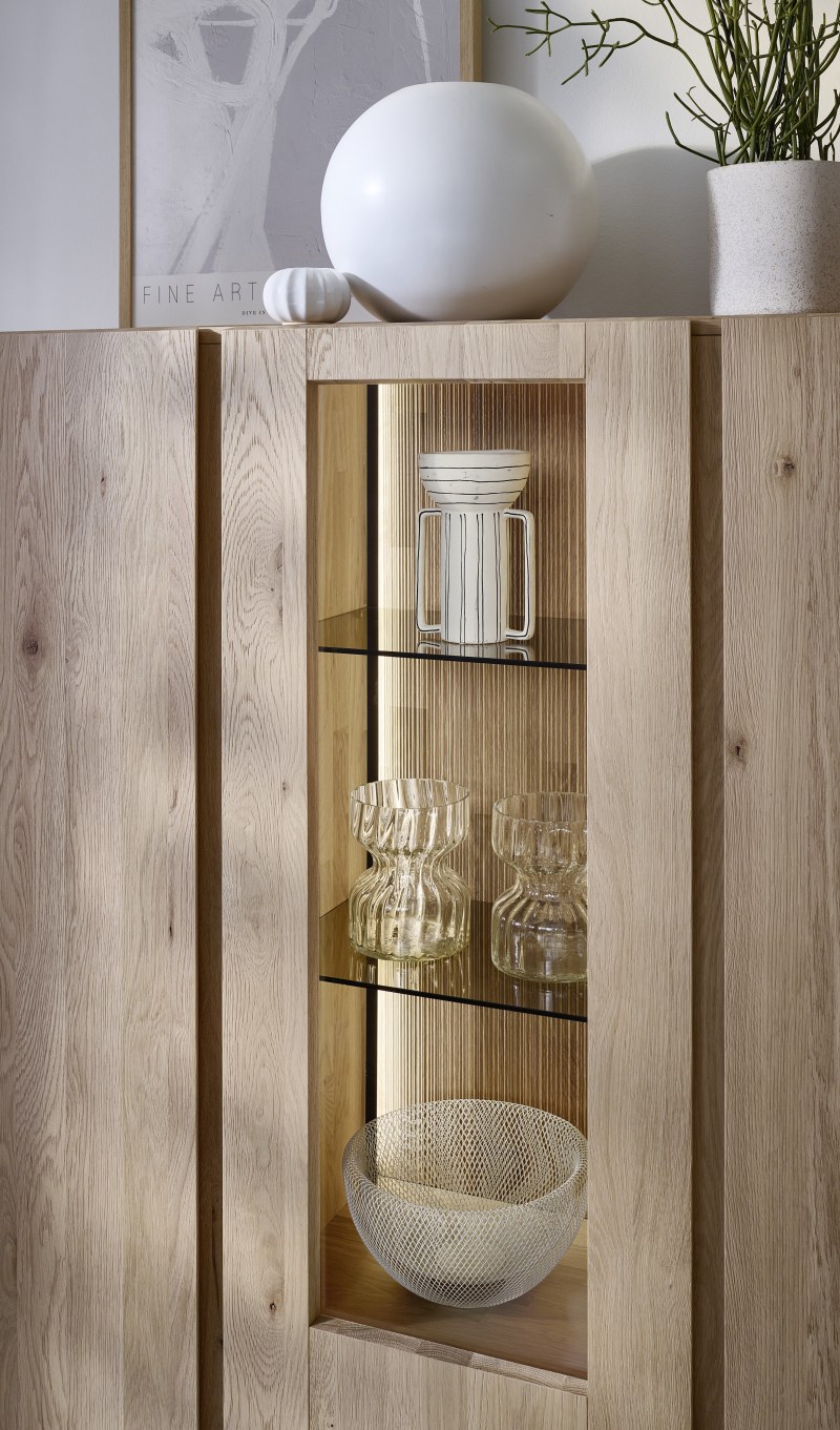 Highboard - Kerneiche massiv, Natur