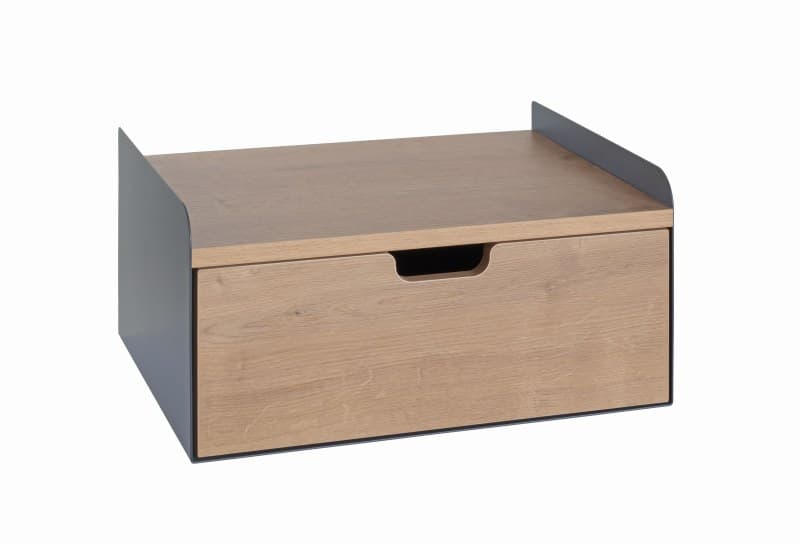 Nachtkonsole - LB ca. 40x30 cm, Anthrazit, Eiche natur Nachbildung