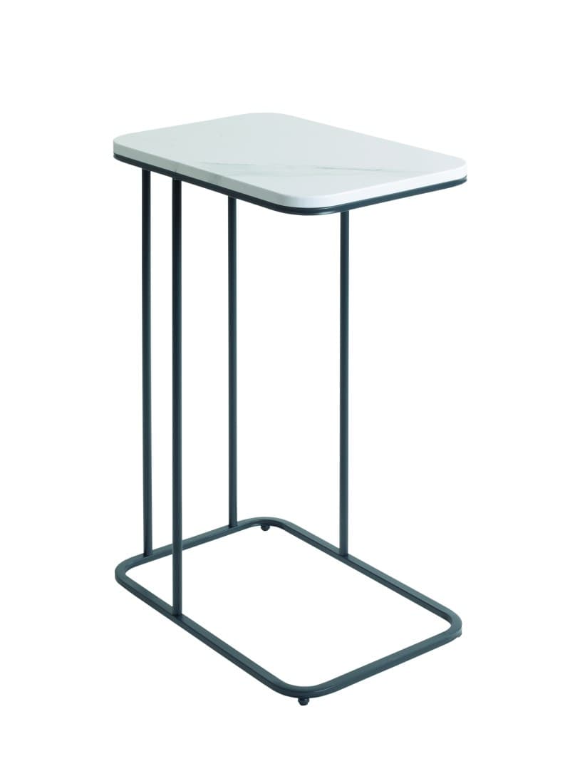 Beistelltisch - LB ca. 45x30 cm, Marmoroptik, Anthrazit