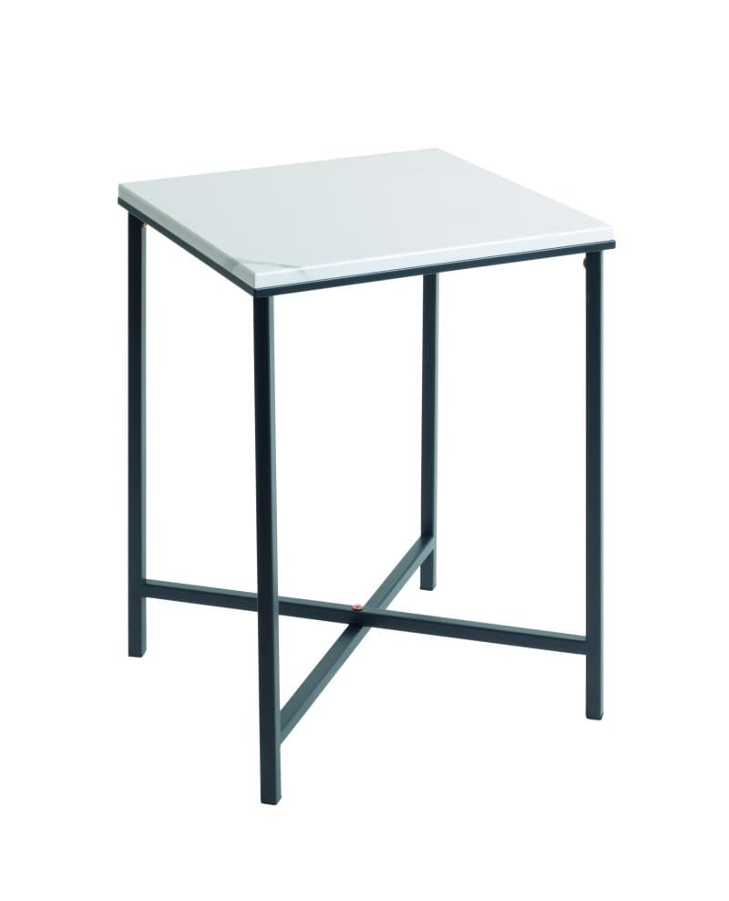 Beistelltisch - LB ca. 39x39 cm, Marmoroptik, Anthrazit