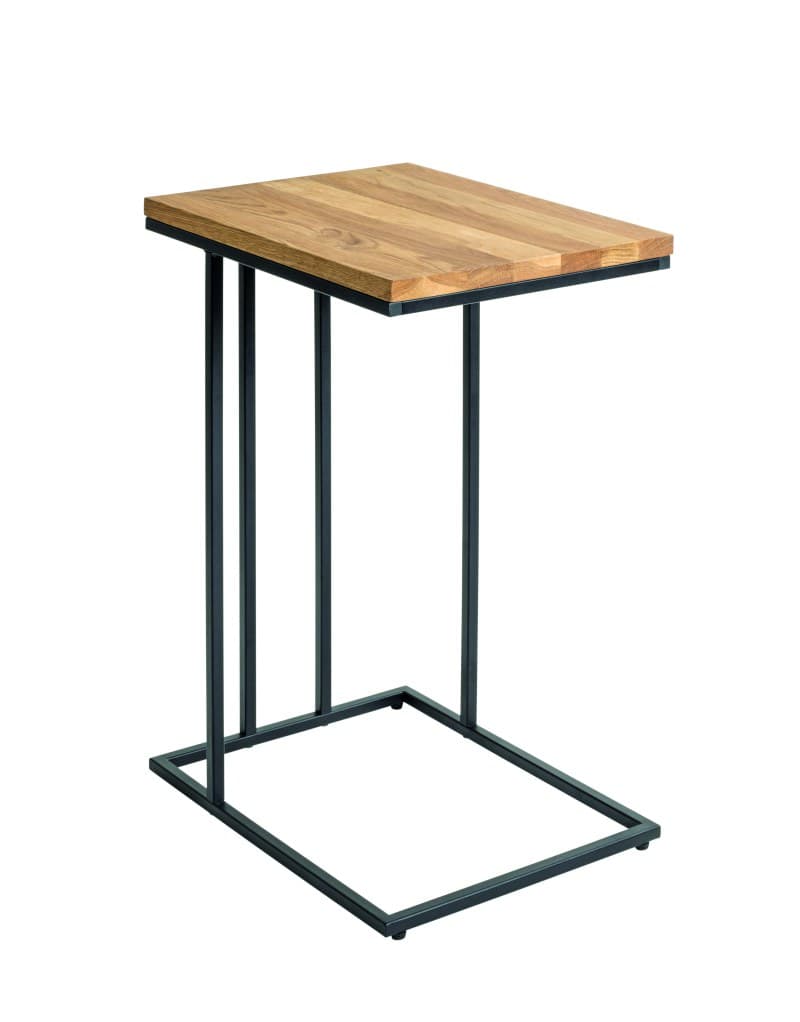 Beistelltisch - LB ca. 46x35 cm, Eiche massiv geölt, Schwarz