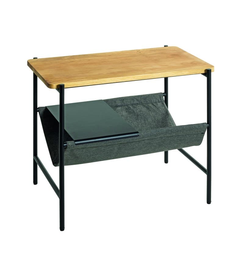 Beistelltisch - LB ca. 60x38 cm, Eiche massiv geölt, Schwarz