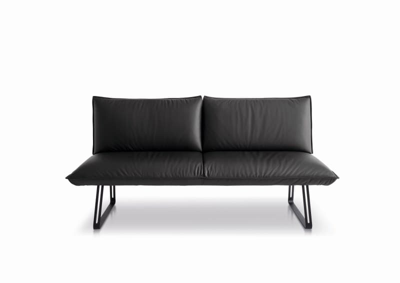 Polsterbank - B ca. 198 cm, 3-Sitzer, Leder, Lava
