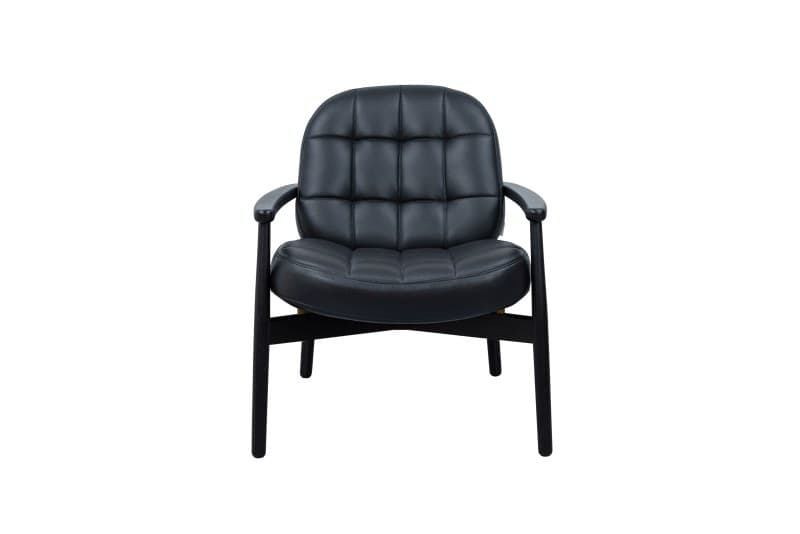 Loungesessel Frost - Leder, Schwarz