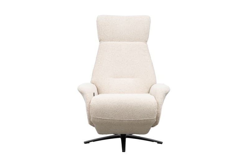 Sessel Liam - Relaxfunktion, Stoff, Ecru