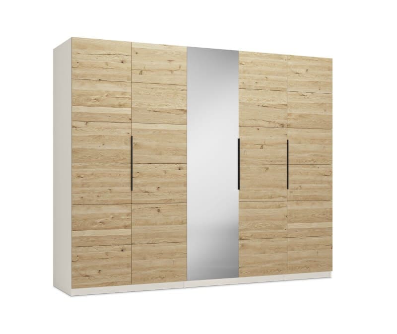 Drehtürenschrank- B ca. 250 cm, Kaschmir, Matt, Eiche, Massiv. Geölt