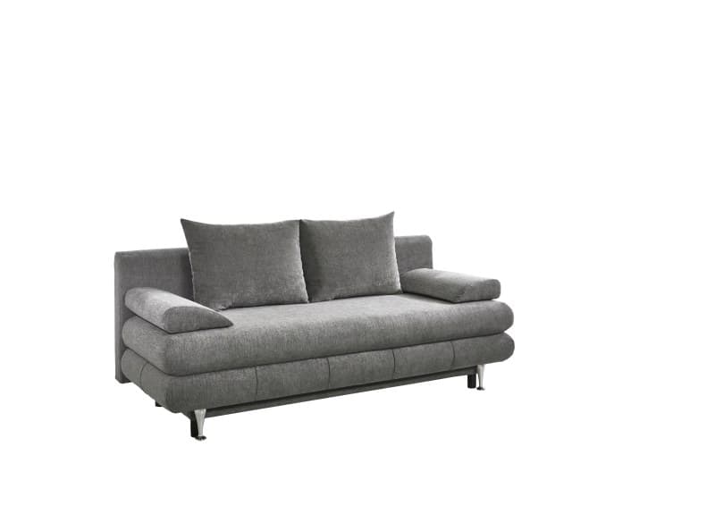 Schlafsofa- 2 Sitzer, Inkl. Bettkasten, Stoff, Grau