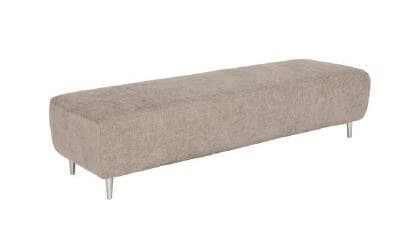 Hockerbank - B. ca. 157 cm, Stoff, Mandel