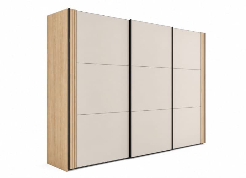 Schwebetürenschrank - B. ca. 298 cm, Eiche Dekor, Sandglas