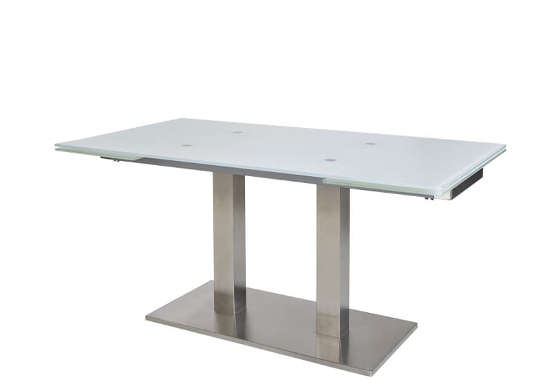 Esstisch - LB ca. 160x90 cm, Glas, Weiß