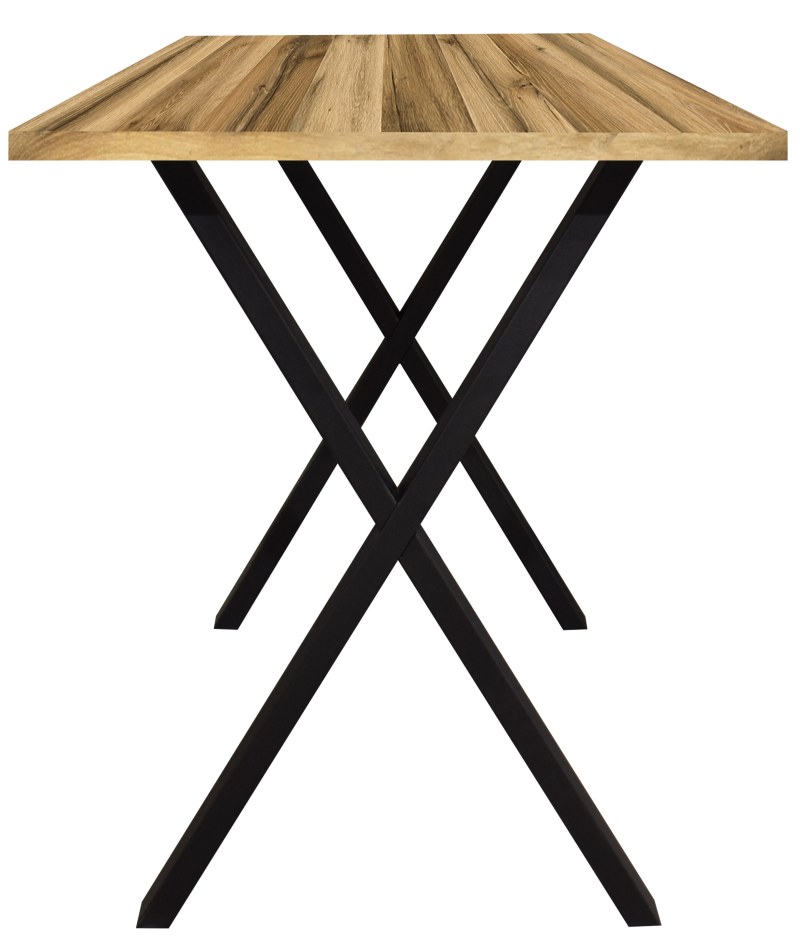 Bartresentisch - LB ca. 140x90 cm, Plankeneiche, Schwarz