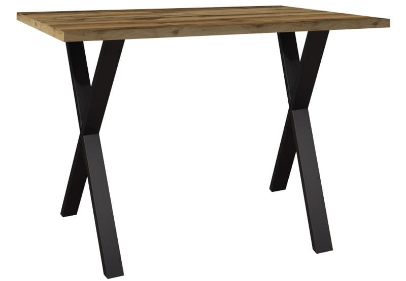 Bartresentisch - LB ca. 140x90 cm, Plankeneiche, Schwarz