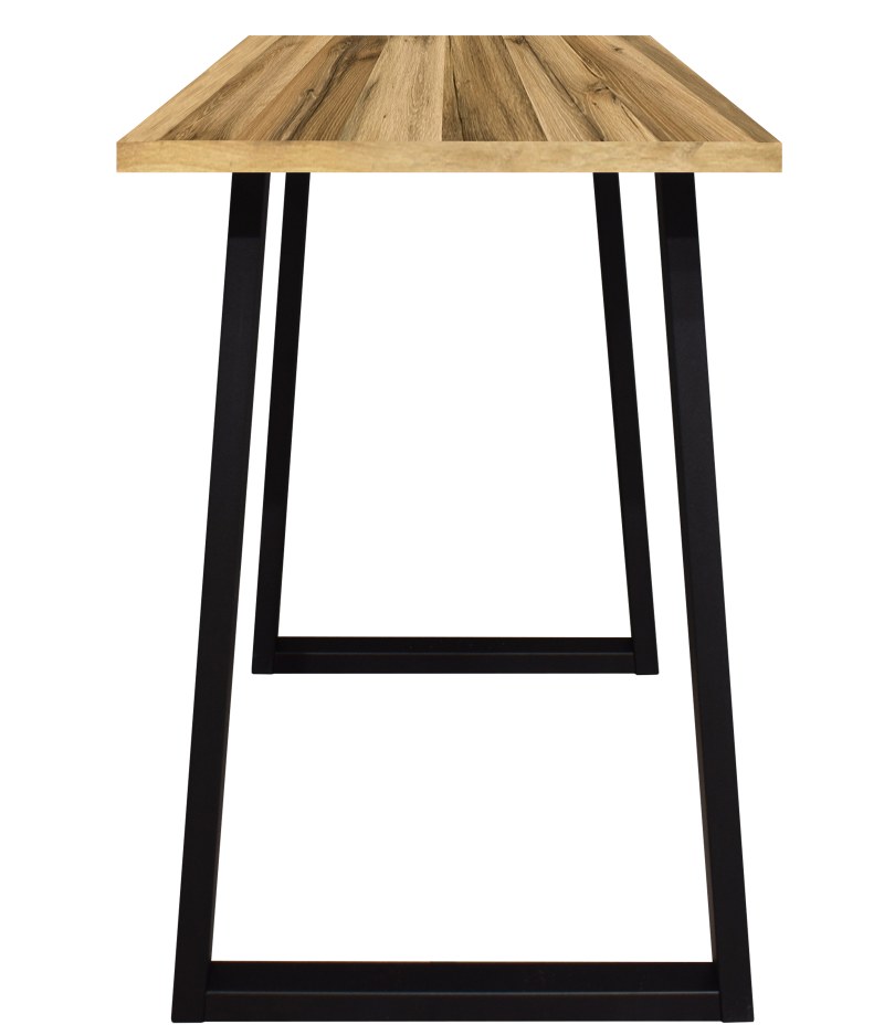 Bartresentisch - LB ca. 120x70 cm, Plankeneiche, Schwarz