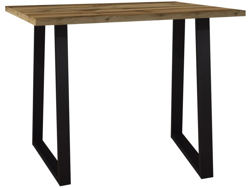 Bartresentisch - LB ca. 120x70 cm, Plankeneiche, Schwarz