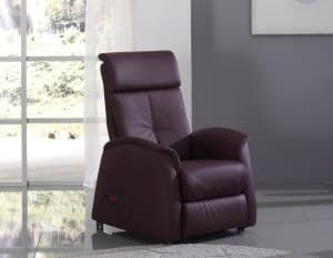 Fernsehsessel EM Bremen - Relaxfunktion, Leder, Burgund