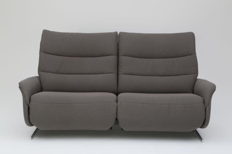 Sofa - 3-Sitzer, Kopfteil verstellbar, Stoff, Grau