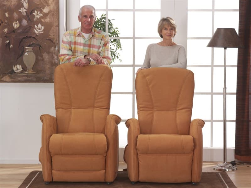 Sessel - Relaxfunktion motorisch, Aufstehhilfe, Stoff, Ziegel