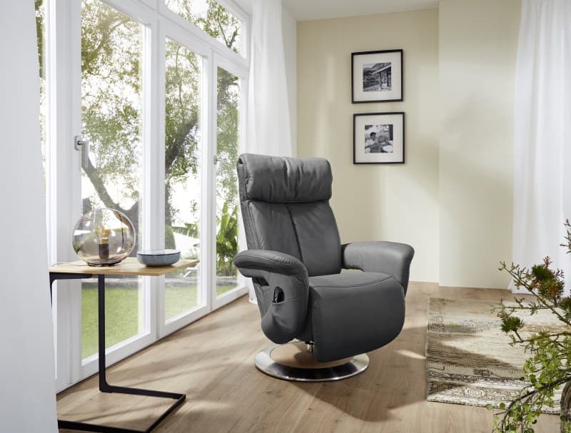 Fernsehsessel EM 8049 - Relaxfunktion (1-motorisch), Stoff, blau