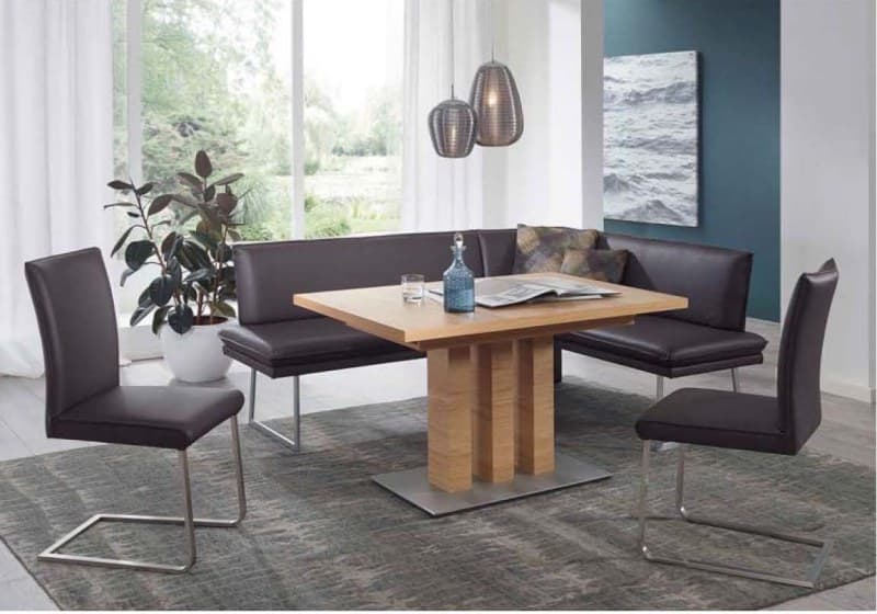 Eckbank EM 8310 - BT ca. 205x158 cm, Leder, Dunkelbraun