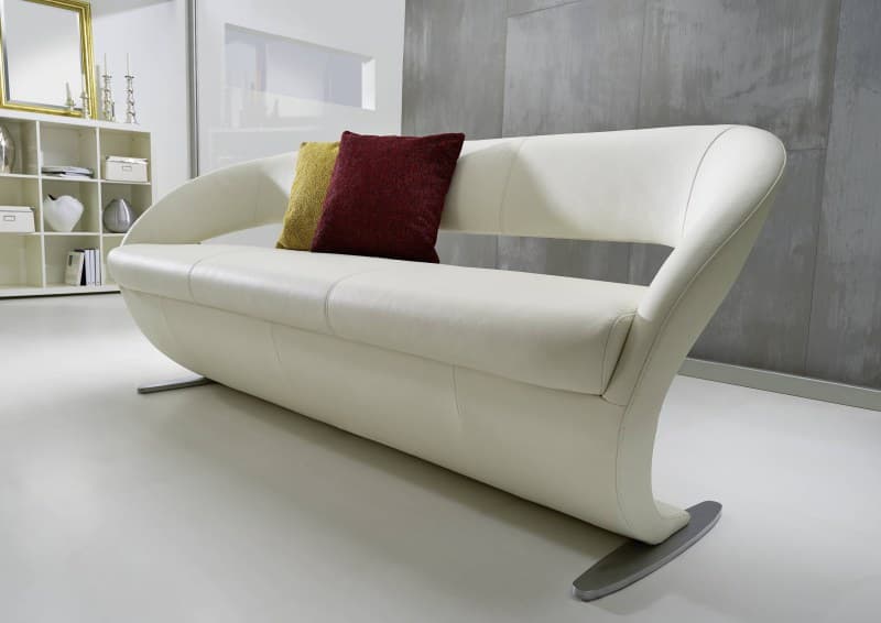 Solobank - Breite ca. 204 cm, Leder, Creme