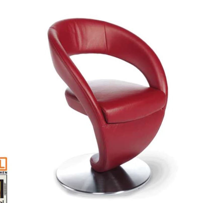 Drehsessel - Leder, Rot