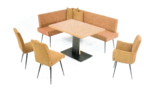 Eckbank - BT ca. 208 x 160cm, Stoff, Senfgelb