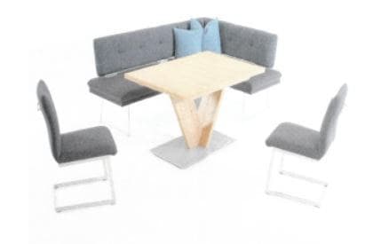 Eckbank - BT ca. 195 x 134cm, Stoff, Grau