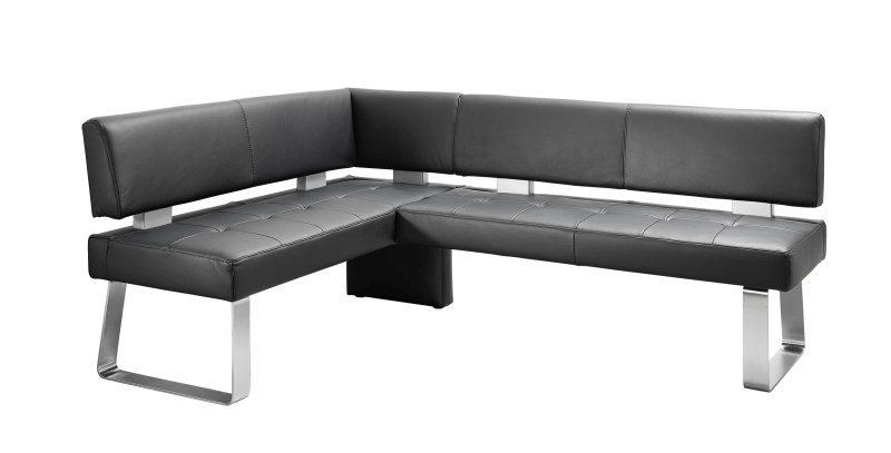 Eckbank - BT ca. 157 x 203cm, Leder, Anthrazit