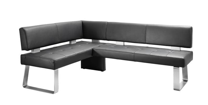 Eckbank - BT ca. 157 x 203cm, Leder, Anthrazit